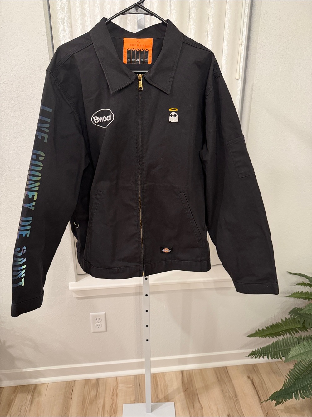 Dickies Black Lightweight Shirt Jacket with Embroidered Patches